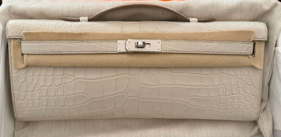 Hermes sKelly cut Beton Matte Alligator Palladium hardware