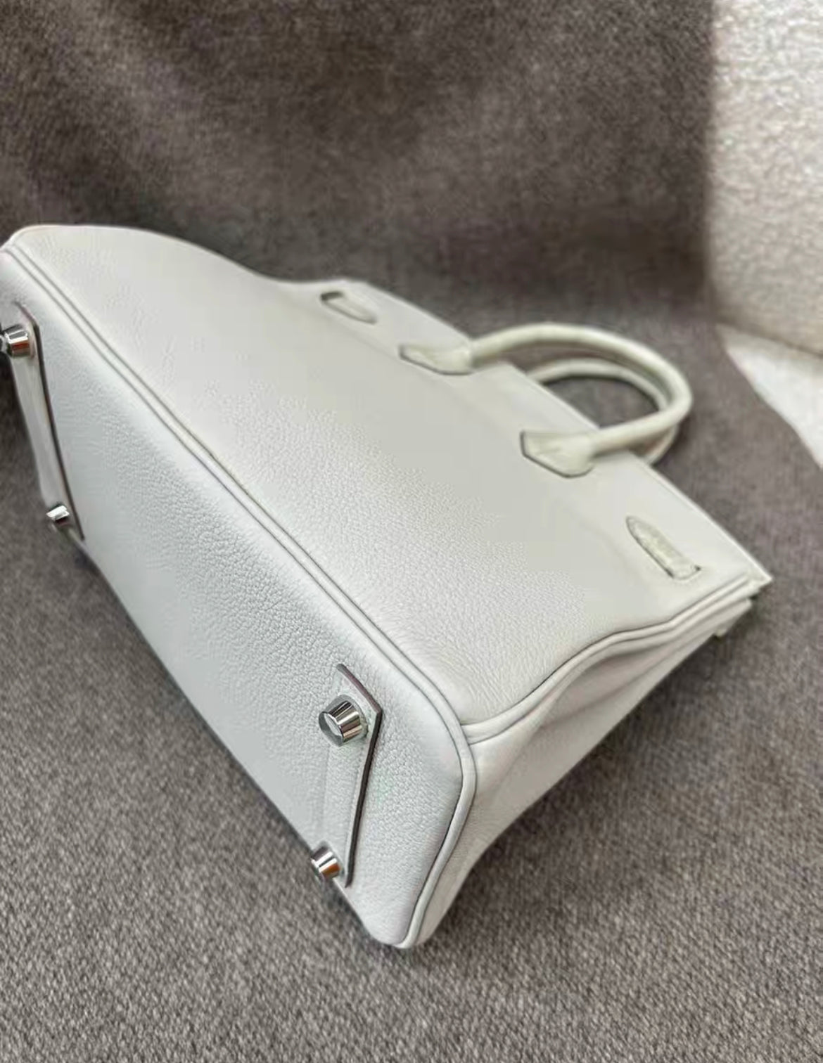 HERMÈS Birkin 25 Touch Beton (8L) Togo Matte Alligator Palladium hardware