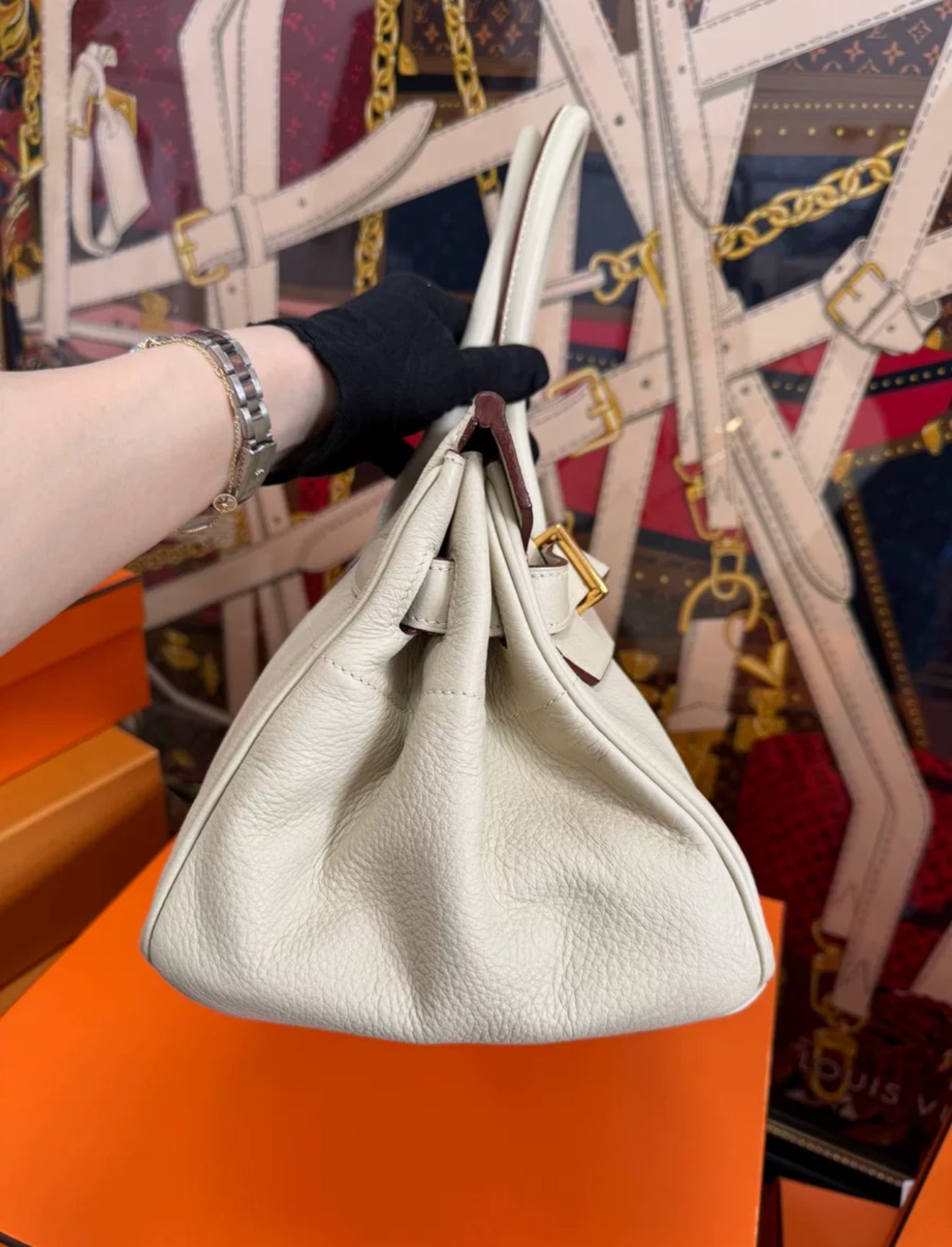 Hermès Birkin Shoulder white Togo Leather Gold Hardware