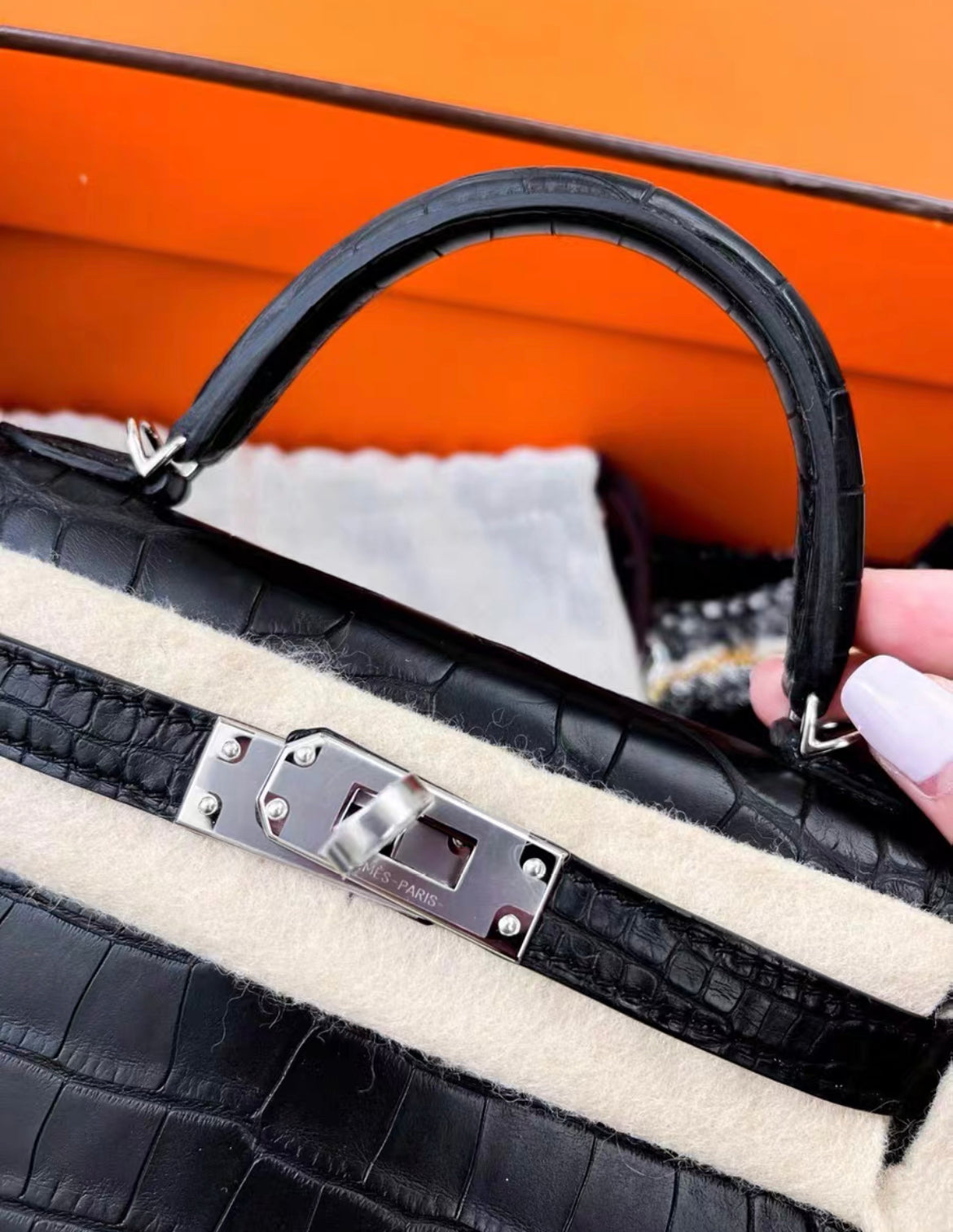 Hermes Mini Kelly 20 Black Matte Alligator Palladium Hardware
