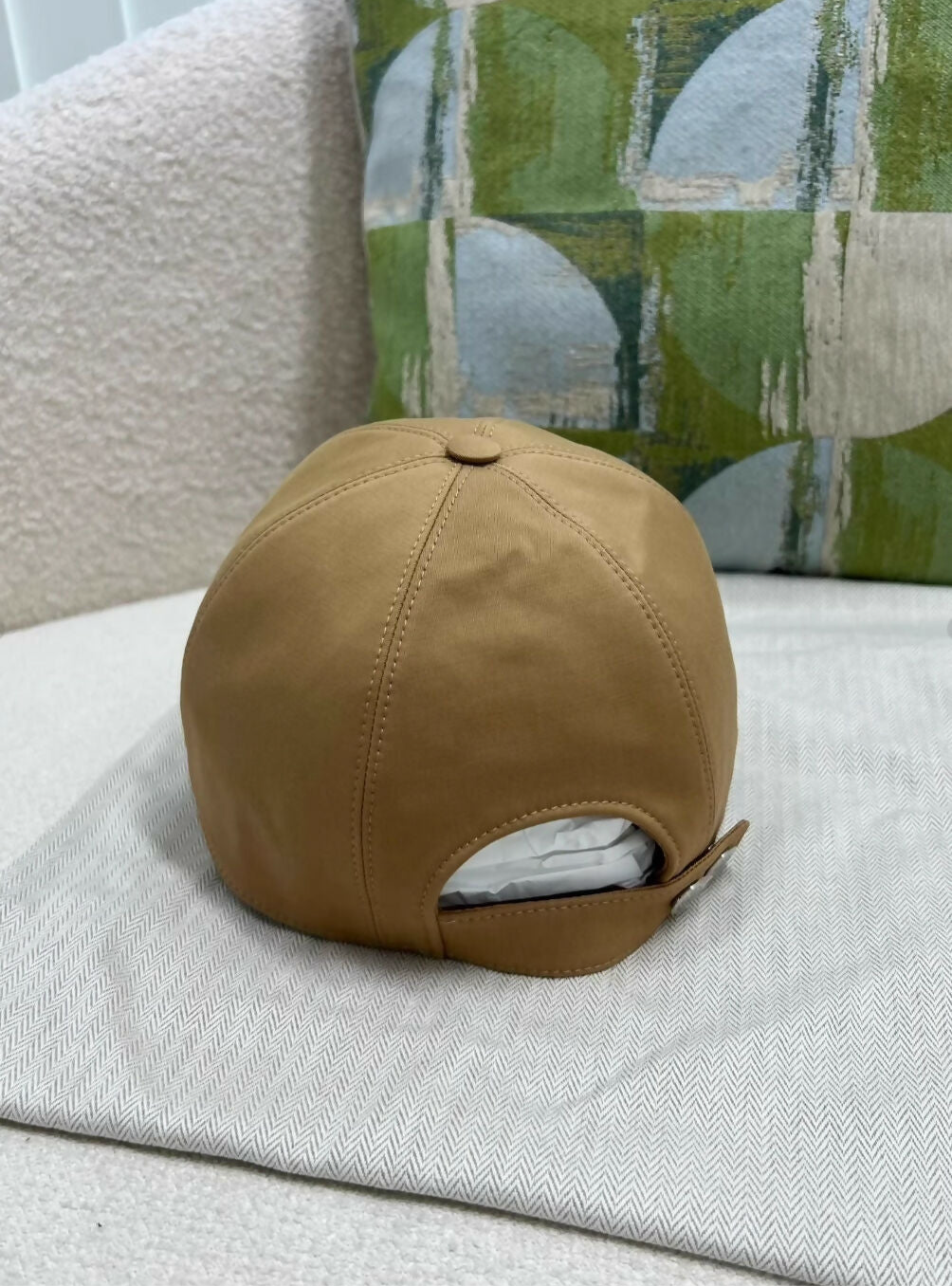 HERMES Cotton Twill Serena Nautic Cap 57 Biscuit