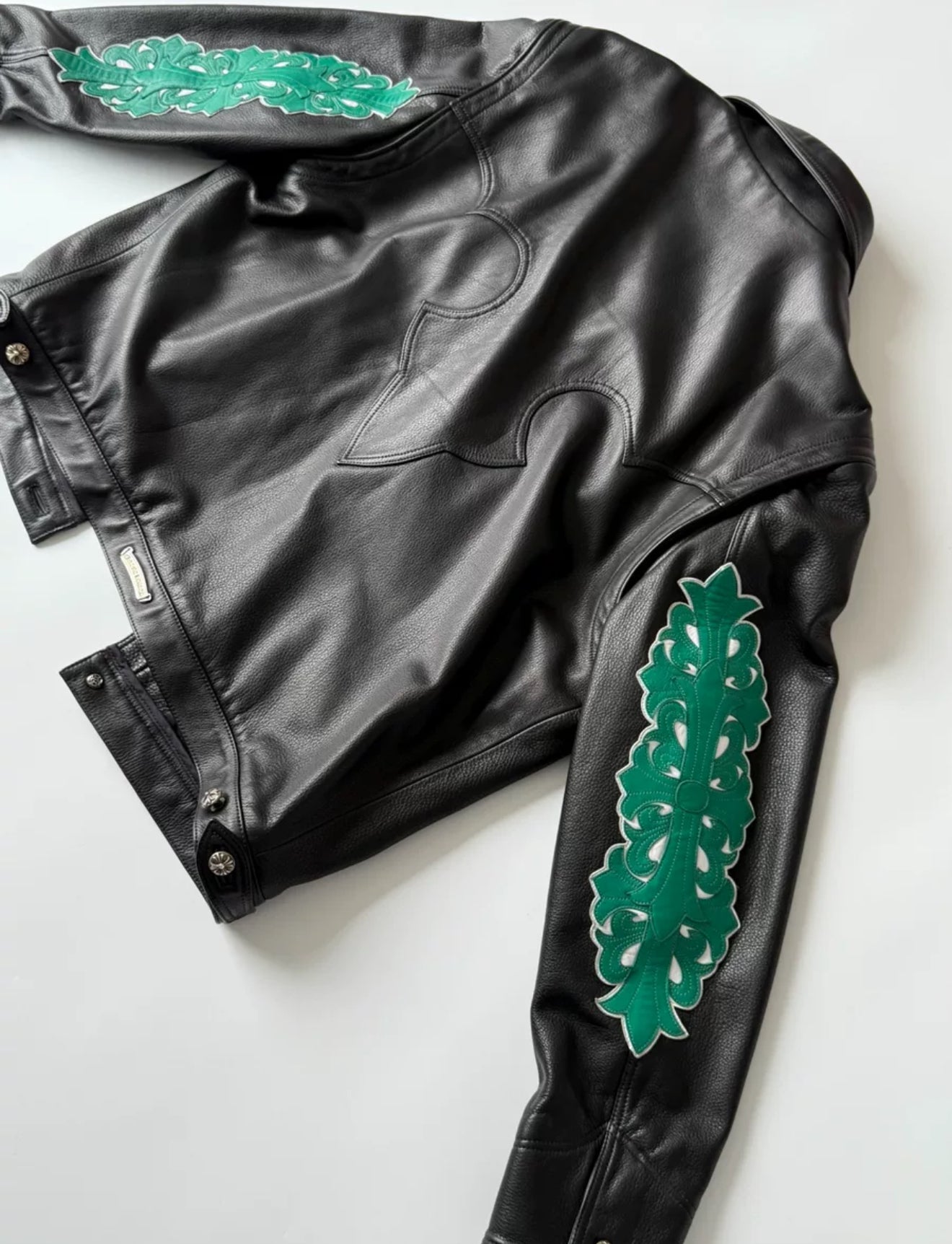 Chrome Hearts Floral Cross Western Leather Jacket