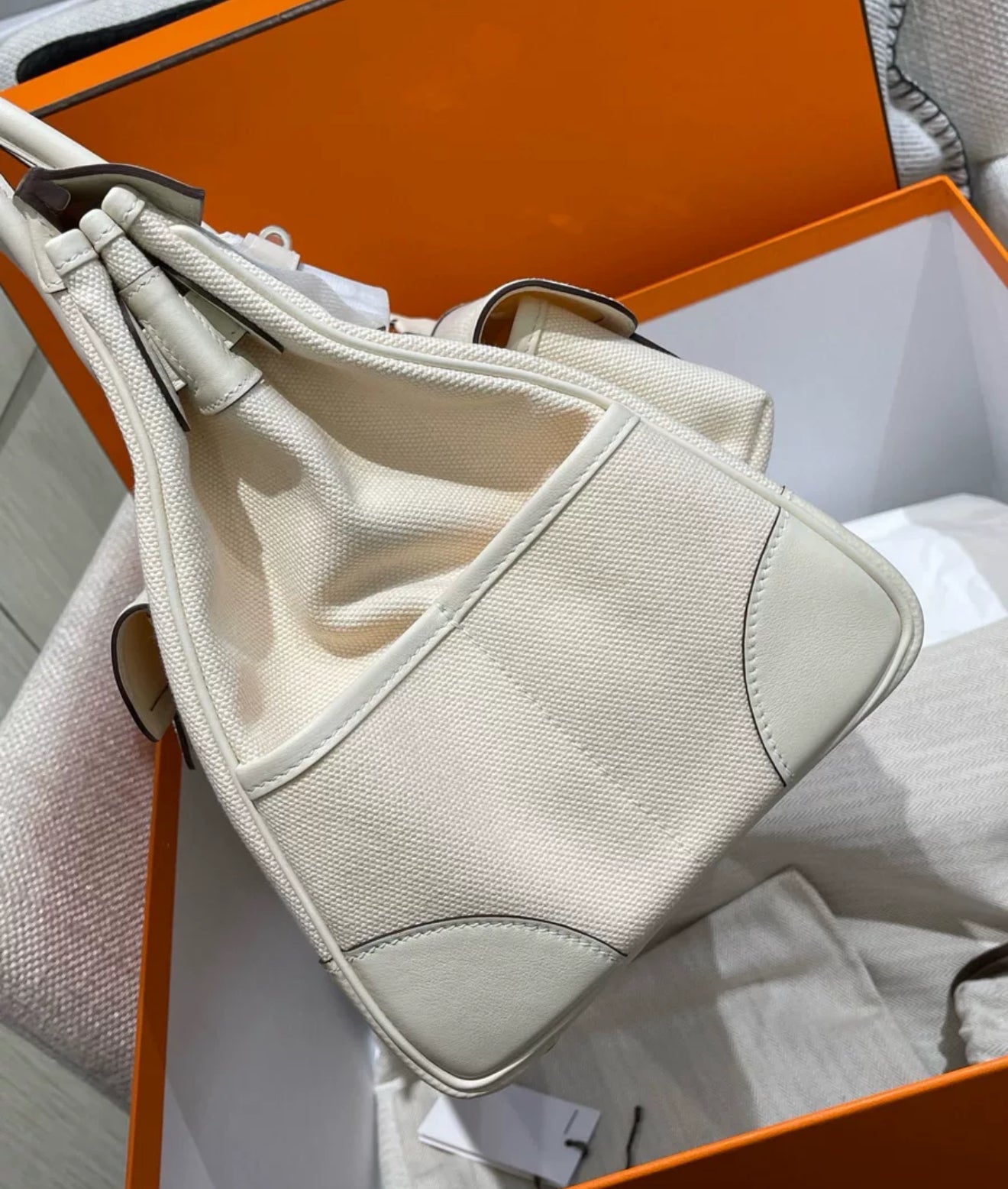 Hermès Birkin Cargo 35 Nata Toile and Swift Palladium Hardware