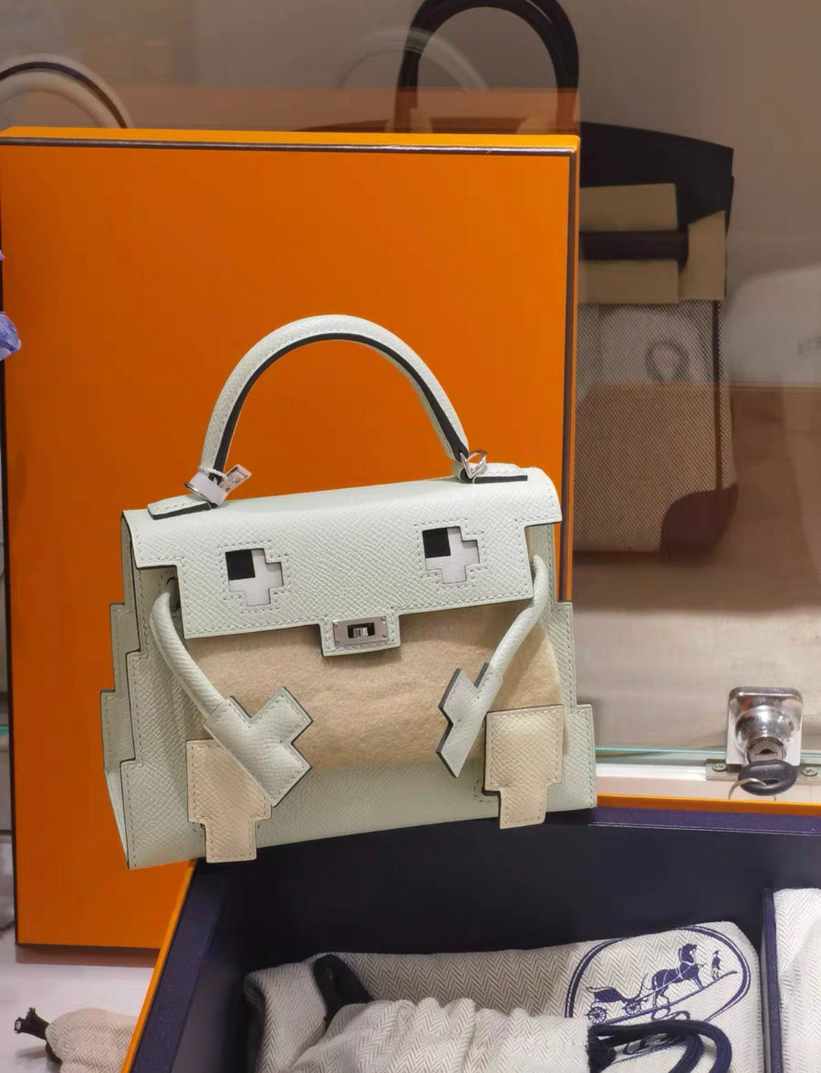 Hermès "Quelle Idolle" Picto Kelly Doll Vert Fizz Epsom Palladium Hardware