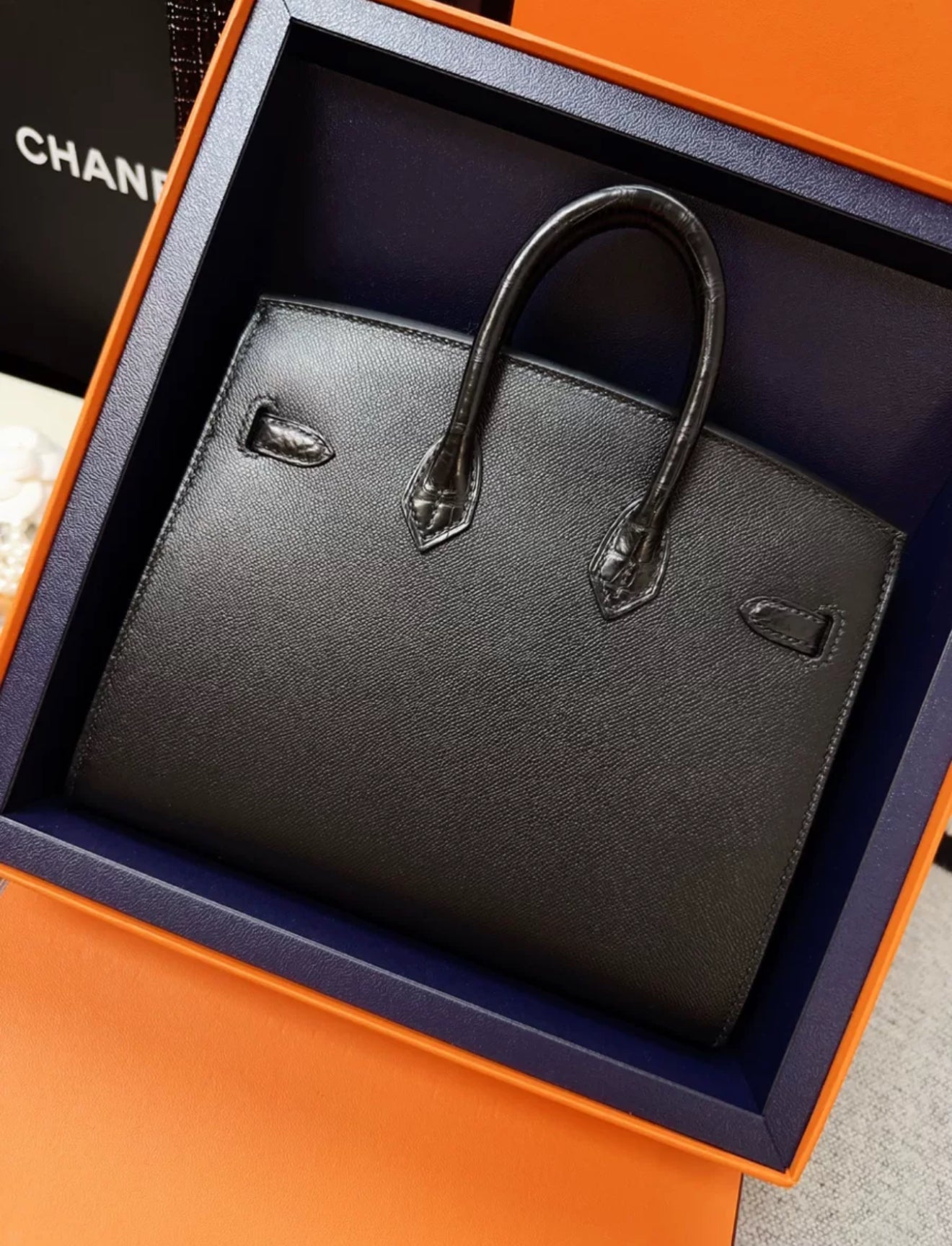 Hermès Night Sac Faubourg Birkin 20 SO BLACK Matte Alligator
