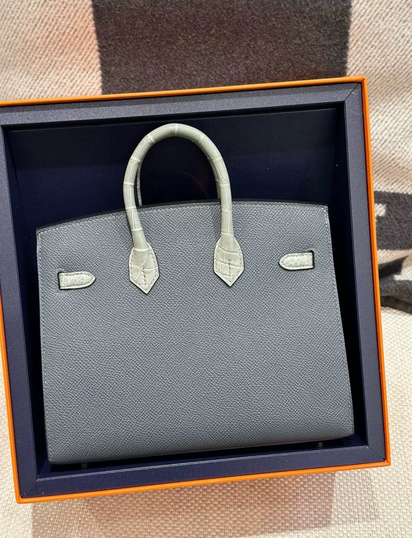 Hermes Birkin 20 Faubourg Rainy Days Gris Misty