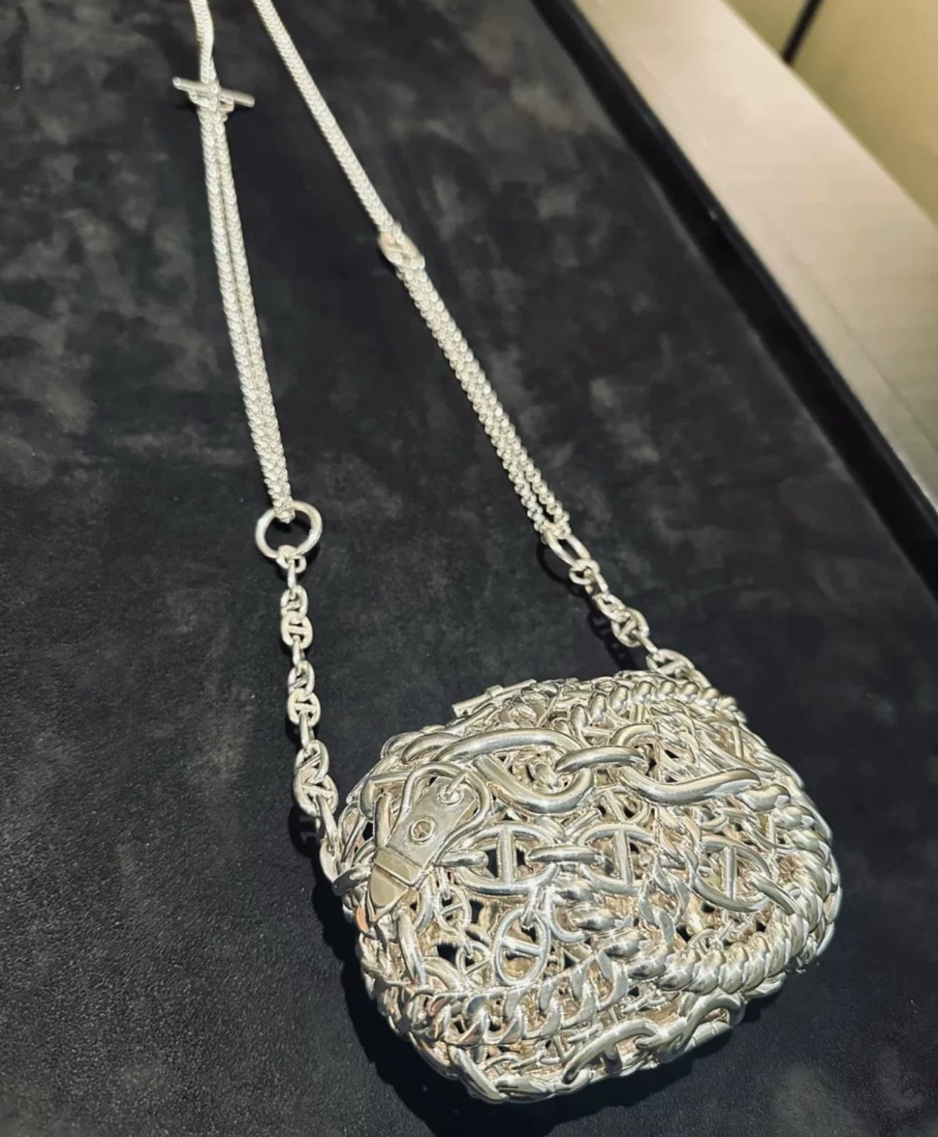 Hermès sacks Bijou 925 Shoulder bag Silver Metal Fittings Chaîne dAncre Limited