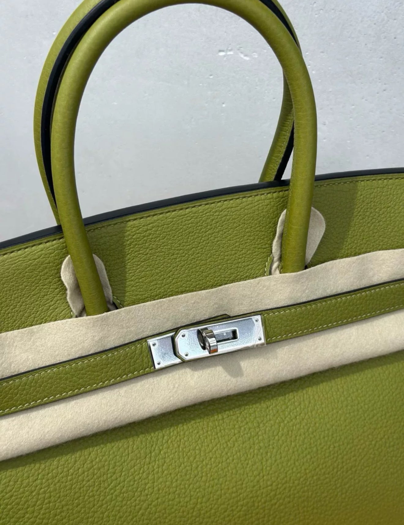 Hermes Birkin 35 Vert Anis Togo Leather Palladium Hardware