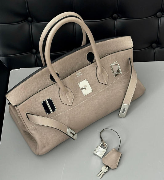 Hermès Birkin Shoulder 42 Gris Tourterelle TC Palladium hardware