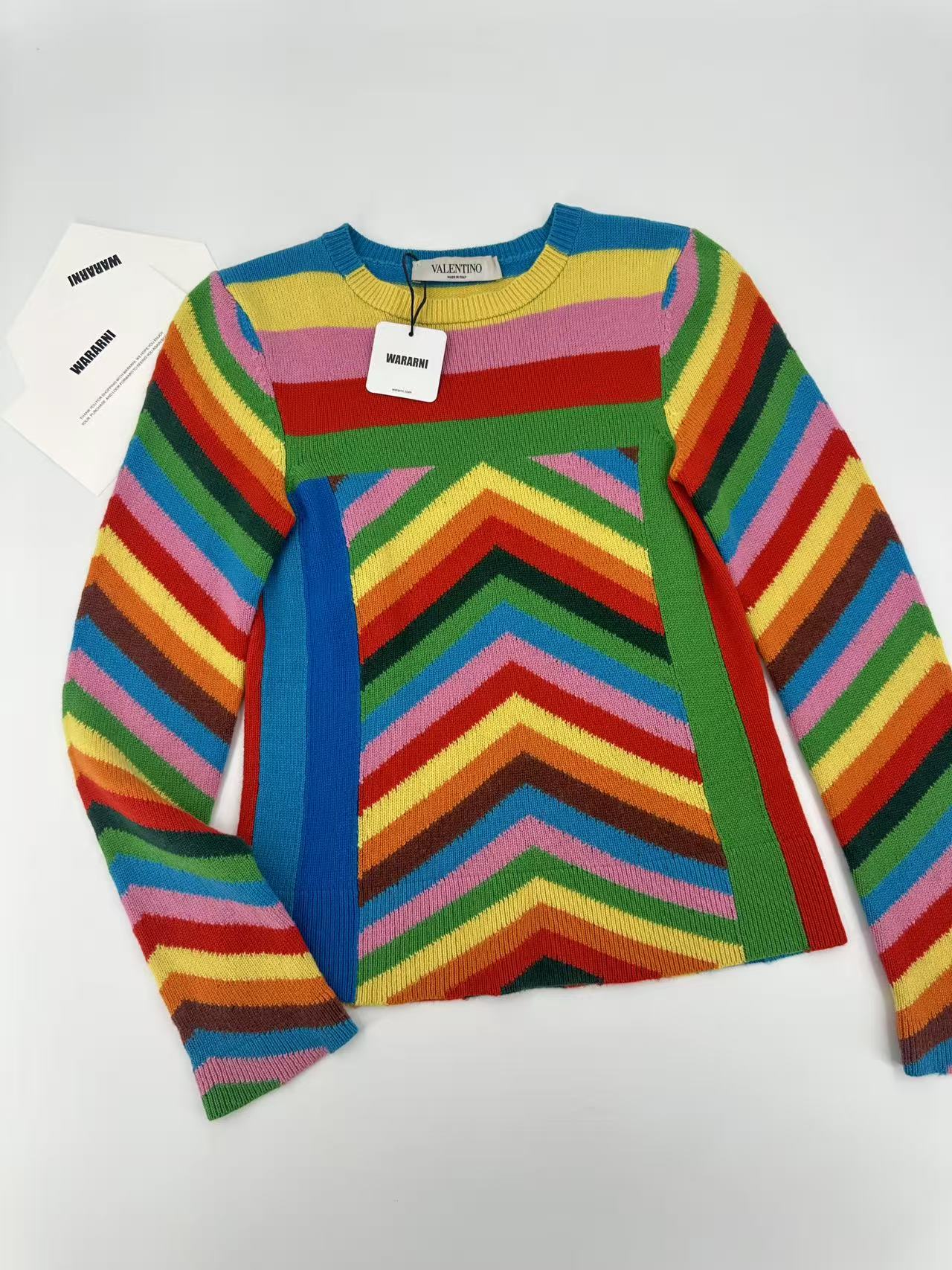Valentino Rainbow Cashmere Sweater