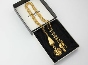 Chanel Vintage 96P Gold-Plated Conical Long Necklace