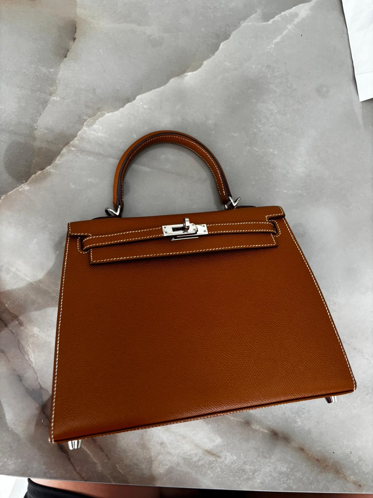 Hermès Kelly 25 Veau Epsom Leather Palladium Hardware