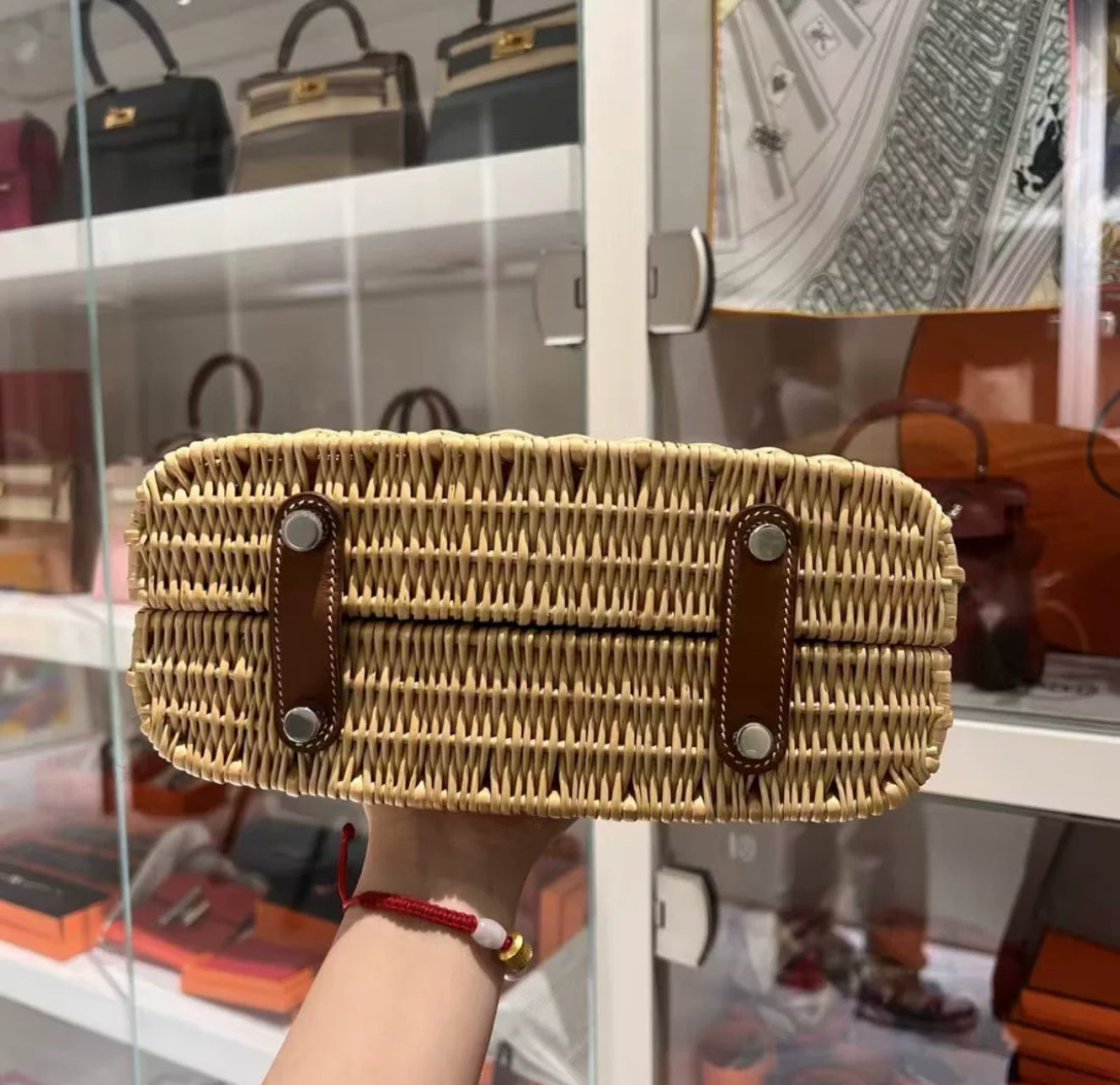 Hermes Limited Edition Bolide Bag Picnic Osier Wicker  Barenia Leather