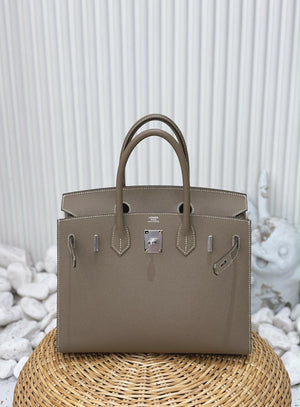 Hermes Birkin 30 Sellier Etoupe Epsom Palladium hardware