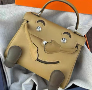 Hermes Kelly doll Biscuit Swift leather palladium hardware