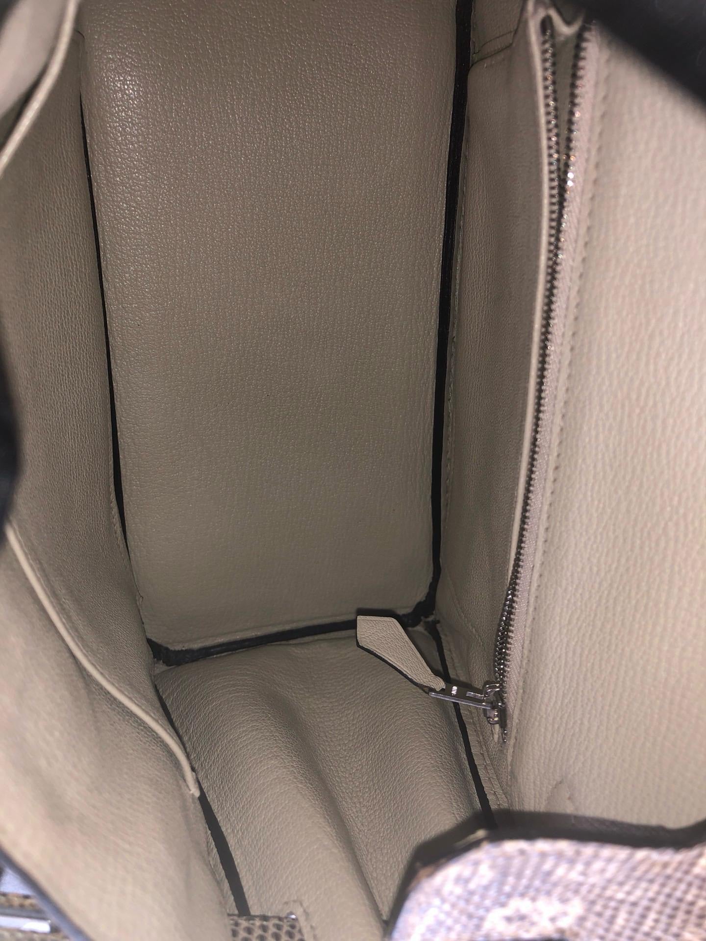 Hermès Birkin 25 Ombre Varanus Salvator Lizard Palladium Hardware