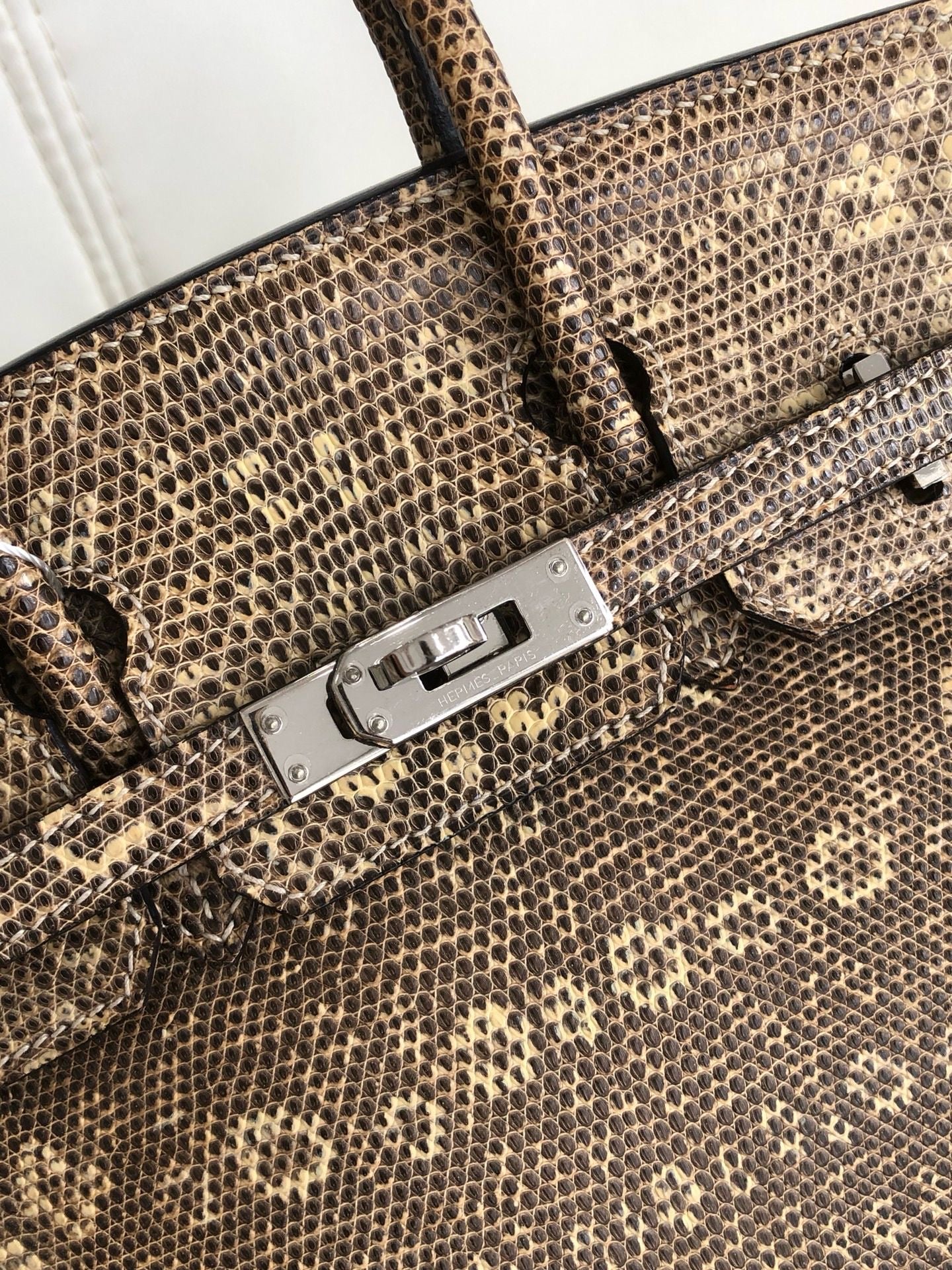 Hermès Birkin 25 Ombre Varanus Salvator Lizard Palladium Hardware