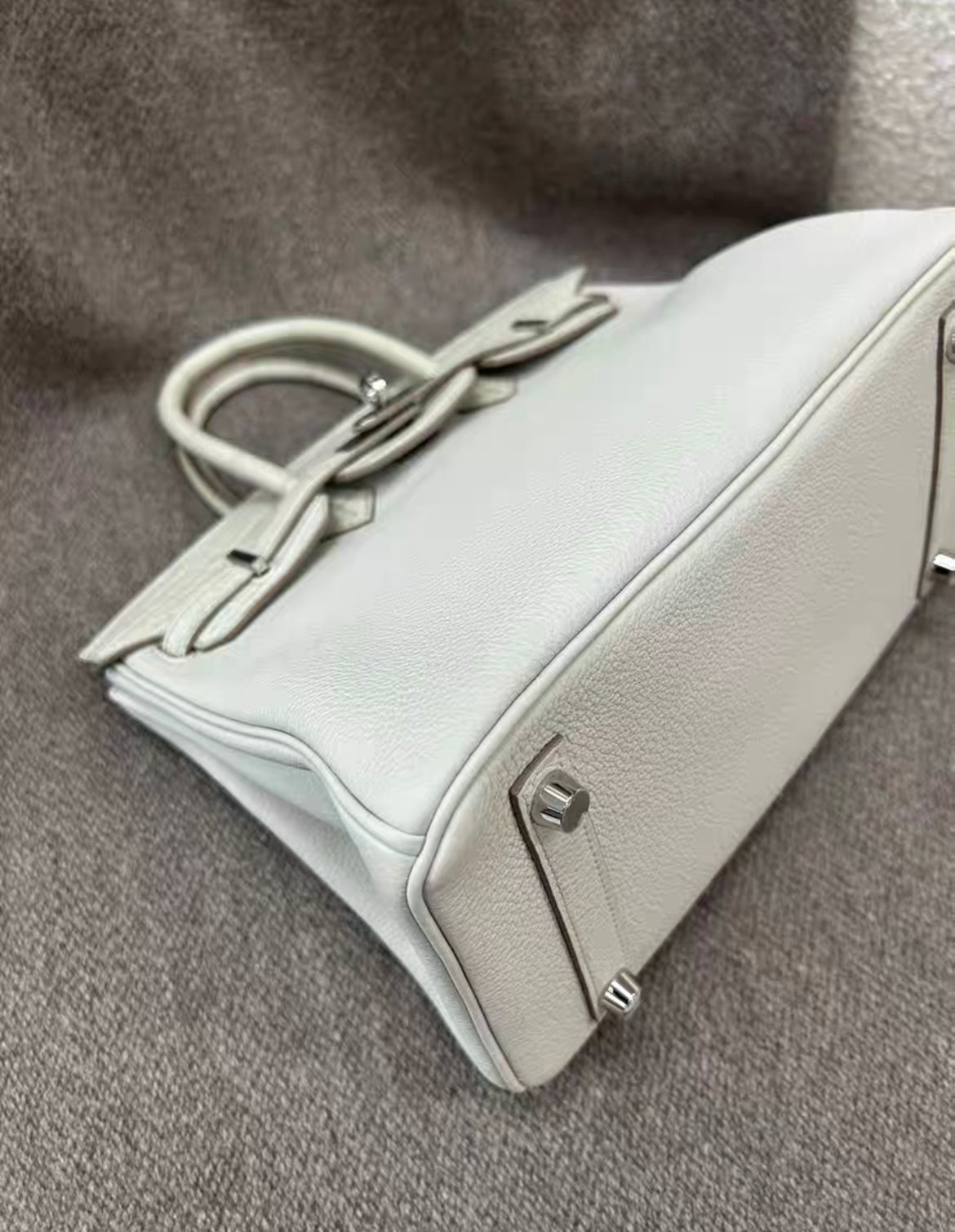 HERMÈS Birkin 25 Touch Beton (8L) Togo Matte Alligator Palladium hardware