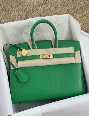 Hermès Birkin 25 Bamboo Green leather gold hardware