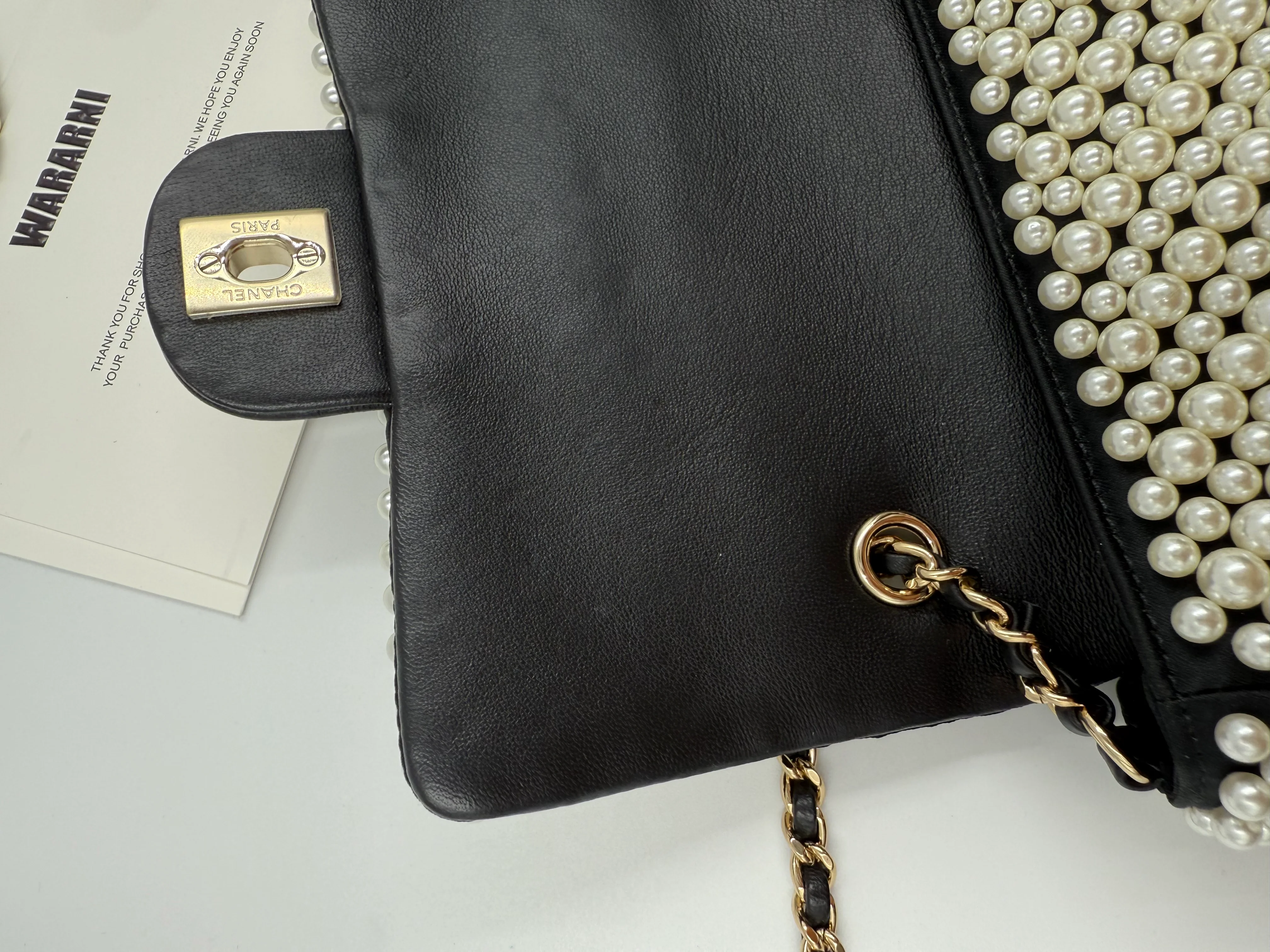 Chanel 19S Pearl-Embellished Mini Rectangular Flap Bag