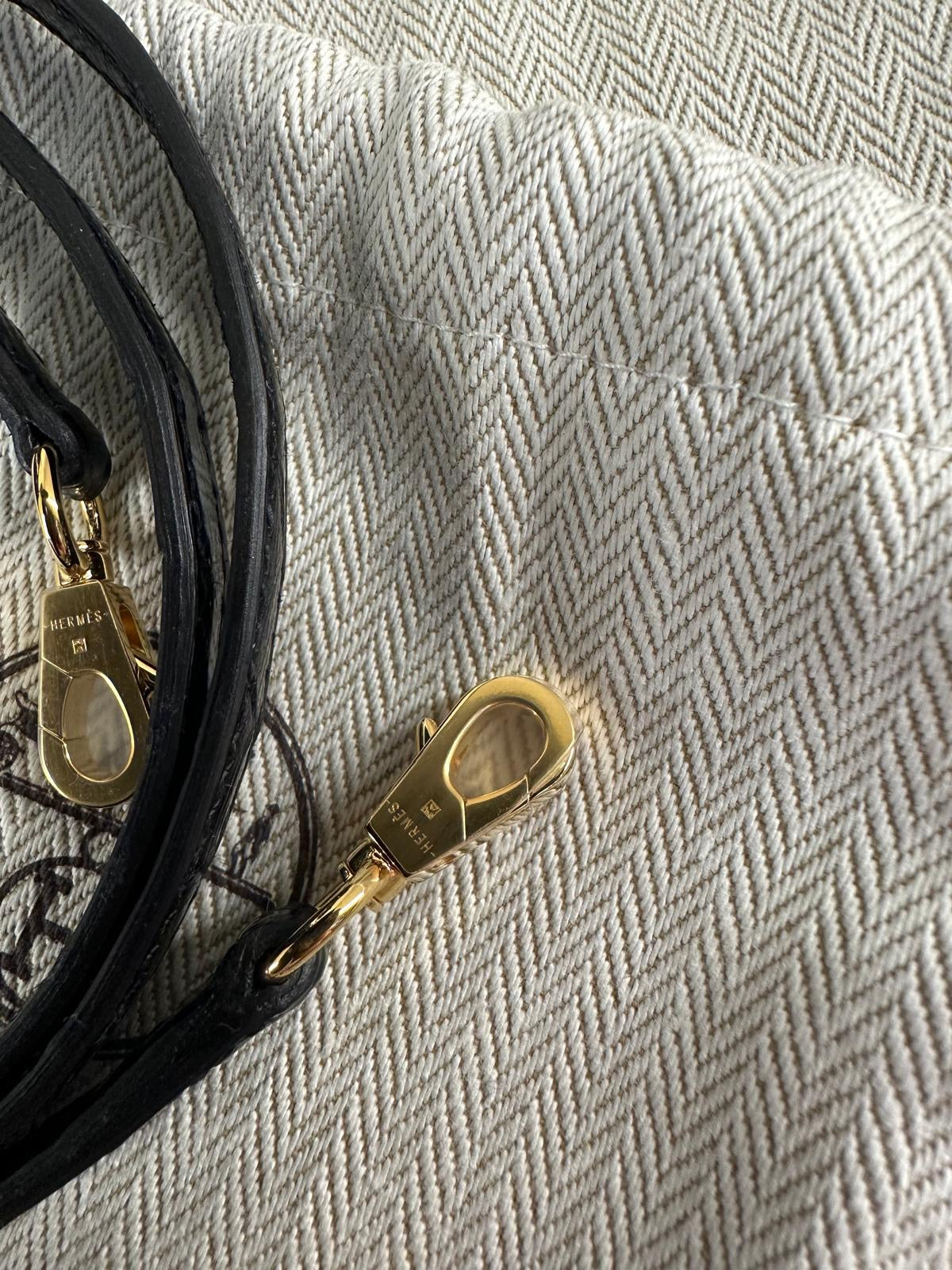 Hermès Mini Kelly Black Shiny Alligator Gold Hardware