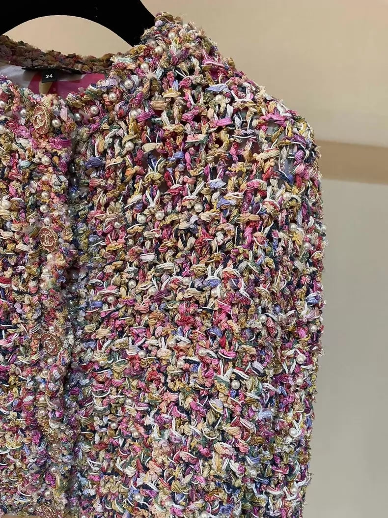 Chanel 21P colorful pear tweed jacket