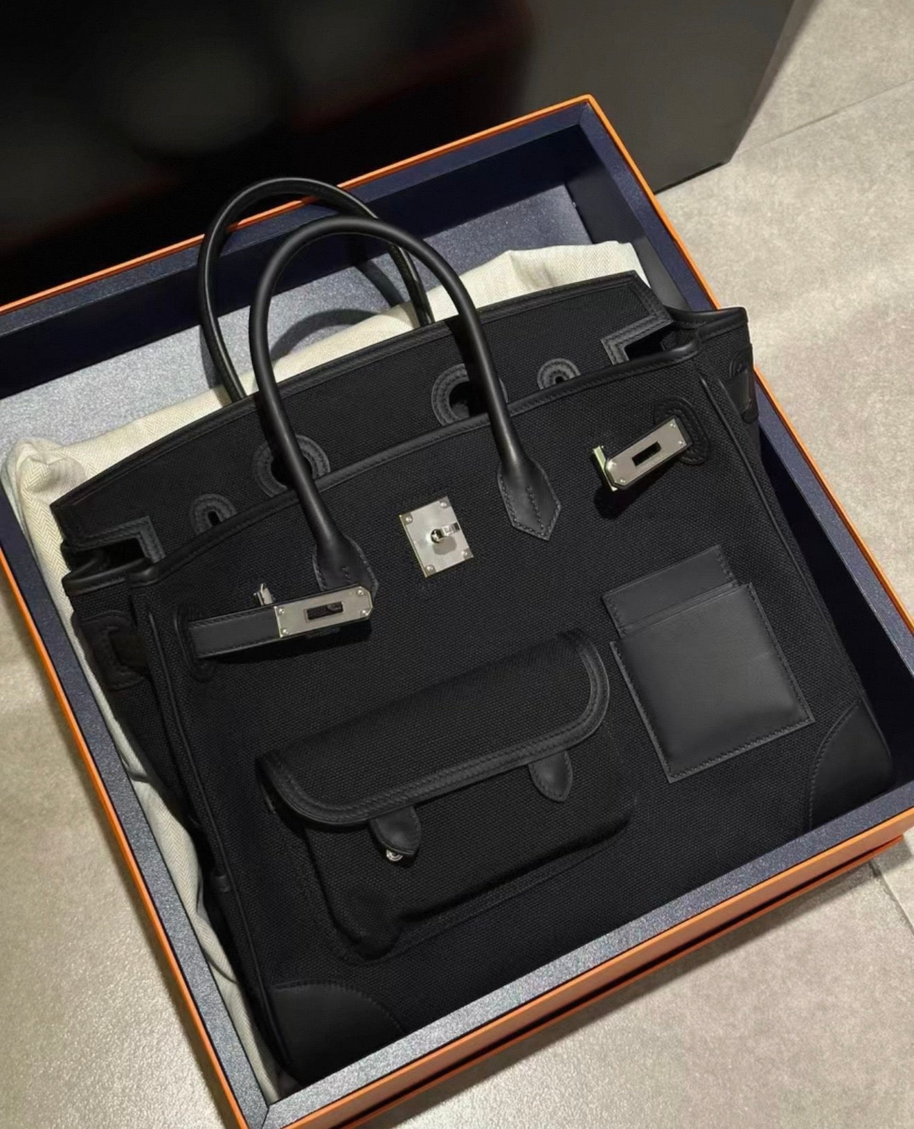 Hermès Birkin 35 Black Cargo palladium hardware