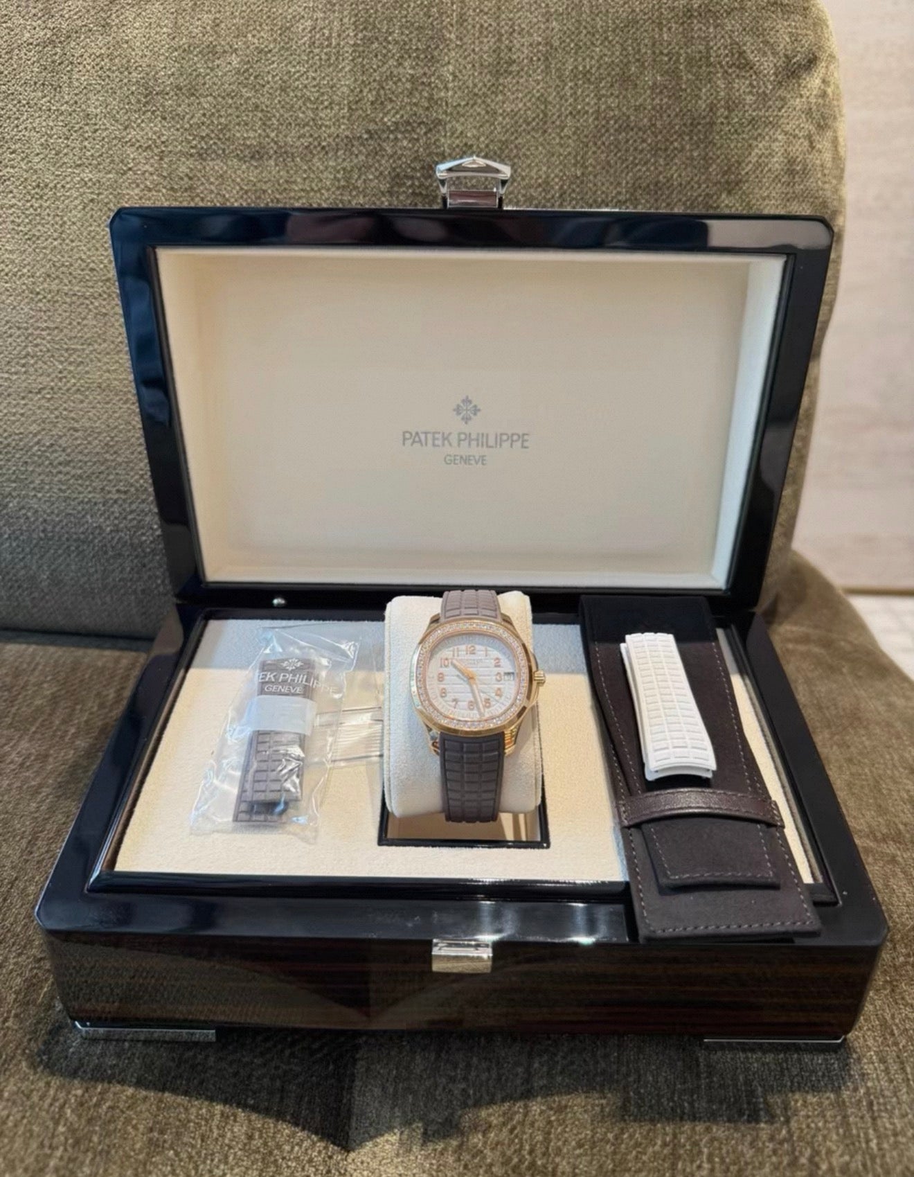 Patek Philippe PP5268/200R-001 Rose Gold Aquanaut Ladies Watch, White Dial
