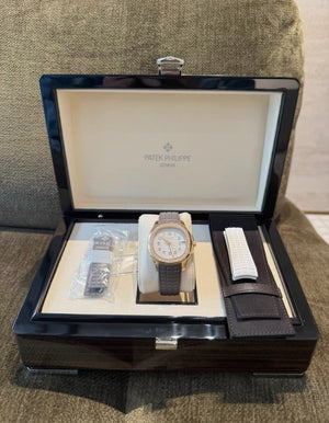 Patek Philippe PP5268/200R-001 Rose Gold Aquanaut Ladies Watch, White Dial