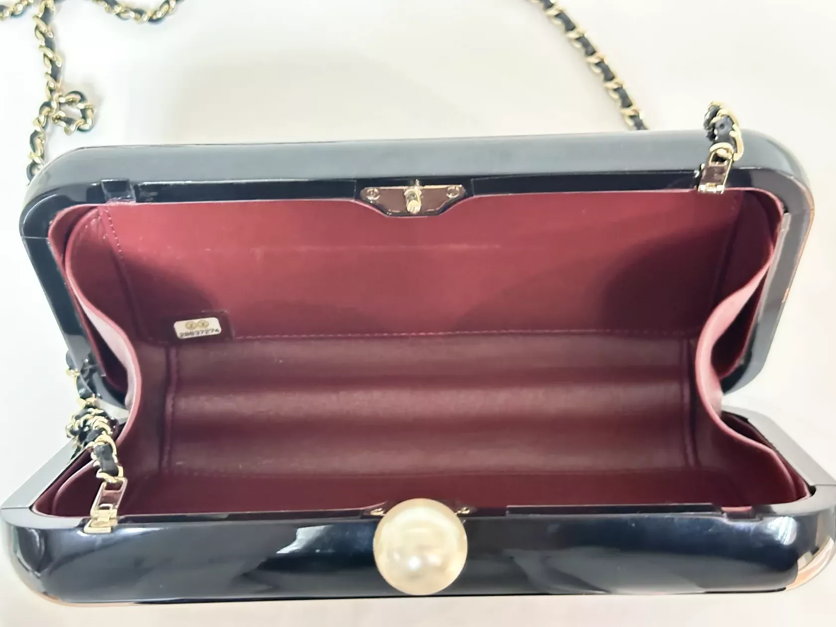 Chanel “Votez Coco” Pearl Plexiglass Minaudière Evening Clutch