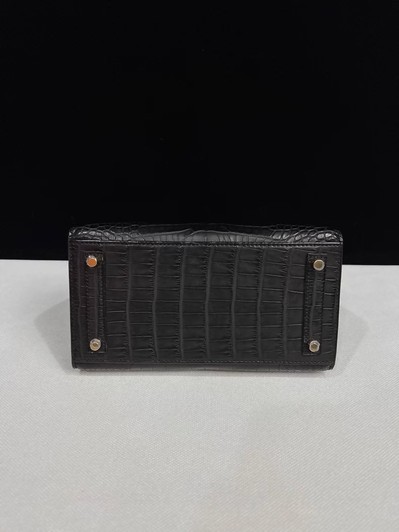 Hermes Birkin 20 black matte Alligator leather gold hardware