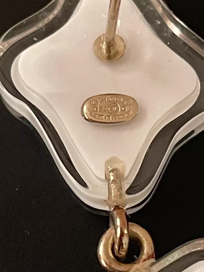 Chanel 24C Pink No. 5 Perfume Bottle Cartoon Acrylic Earrings