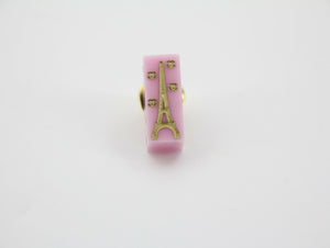 Chanel Vintage 05C Resin Eiffel Tower Pink Brooch