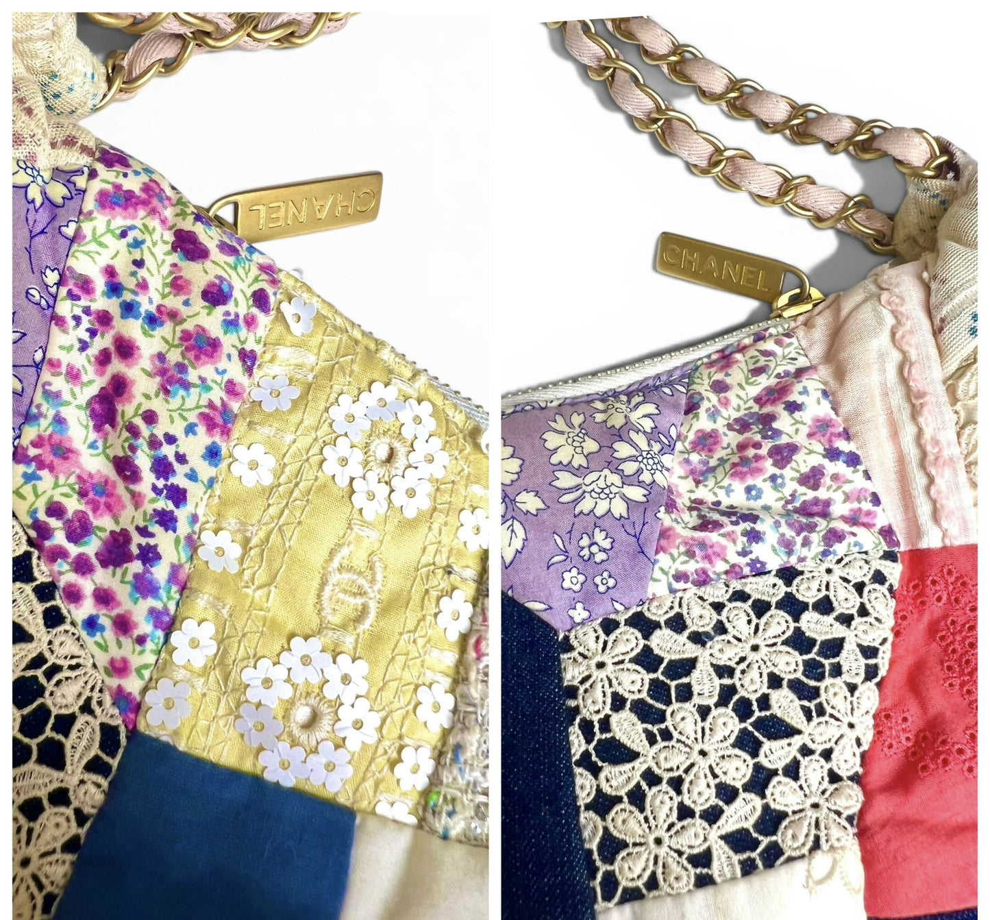 ULTRA RARE CHANEL 06P RUNWAY MULTICOLOR PATCHWORK TOTE HOBO BAG