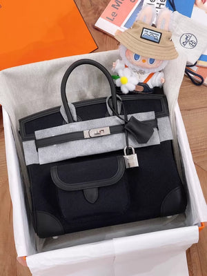 Hermès Birkin 25 black cargo with palladium hardware