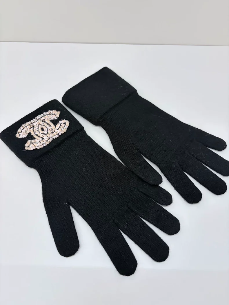Chanel Black Cashmere Gloves