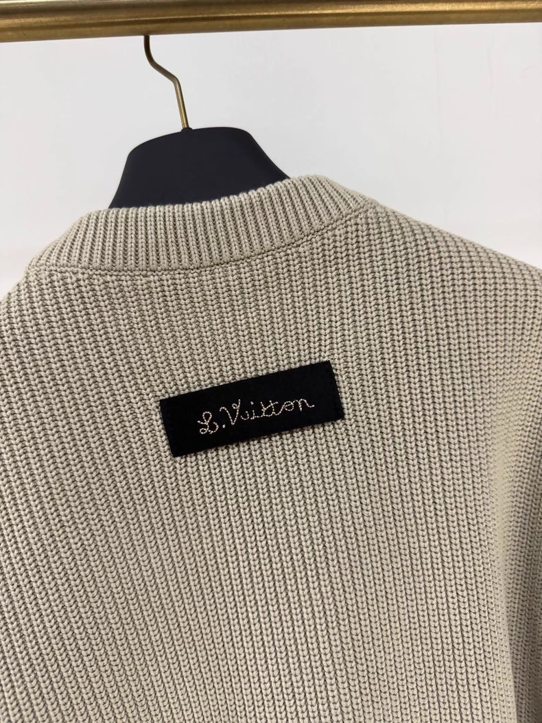 Louis Vuitton grey plush toy knit sweater