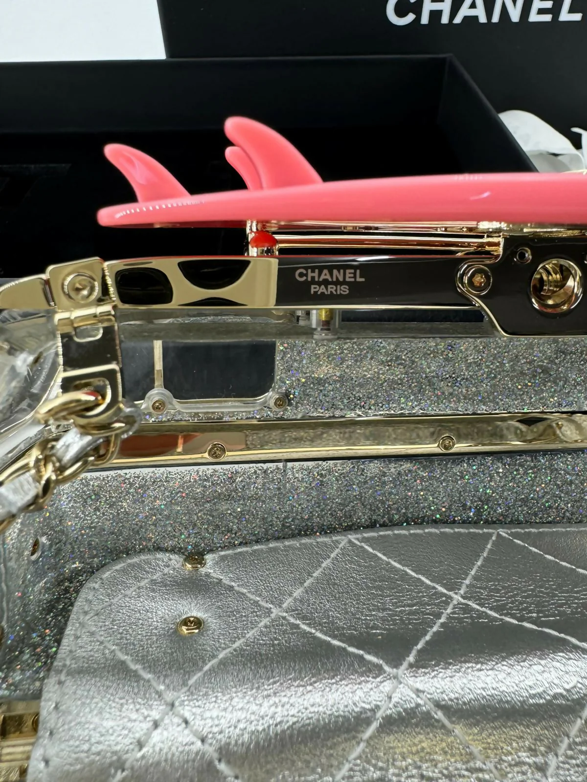 Chanel 2024 Glitter Lucite, Multicolor Rhinestone & Enamel Hollywood Mini Van