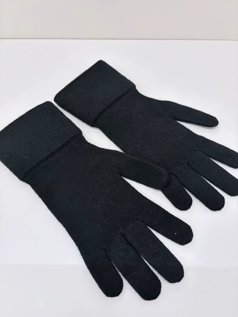 Chanel Black Cashmere Gloves