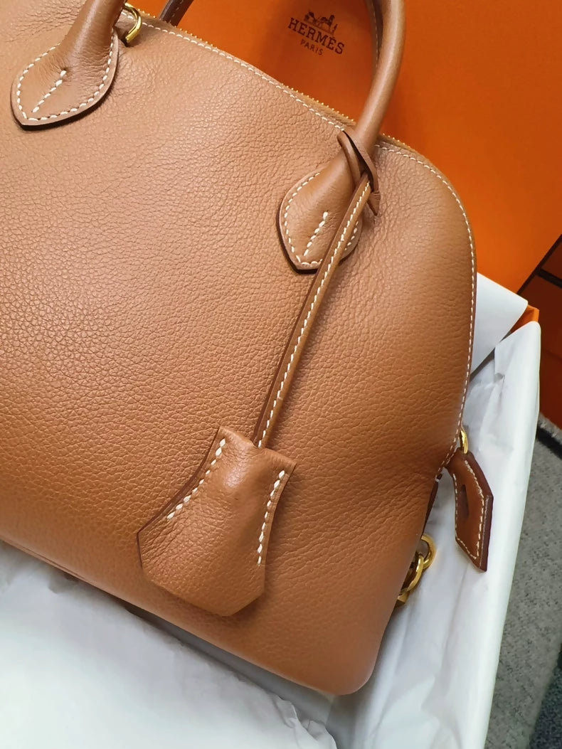 Hermes Bolide 25 Gold Brown Evercolor Leather Gold Hardware