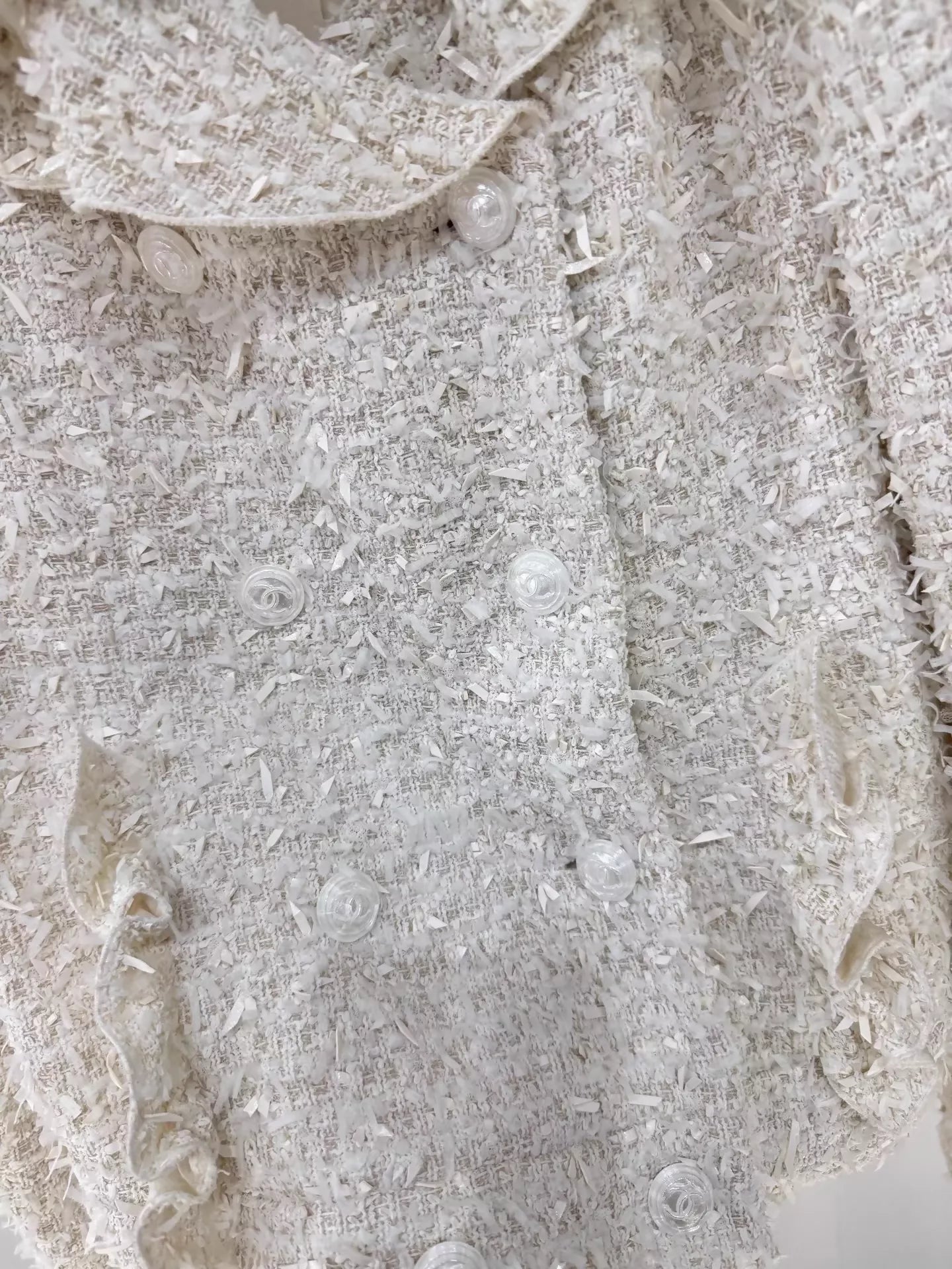 Chanel Spring/Summer white ruffled jacket