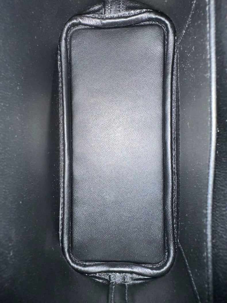 Hermes mini bolide black goat leather palladium hardware