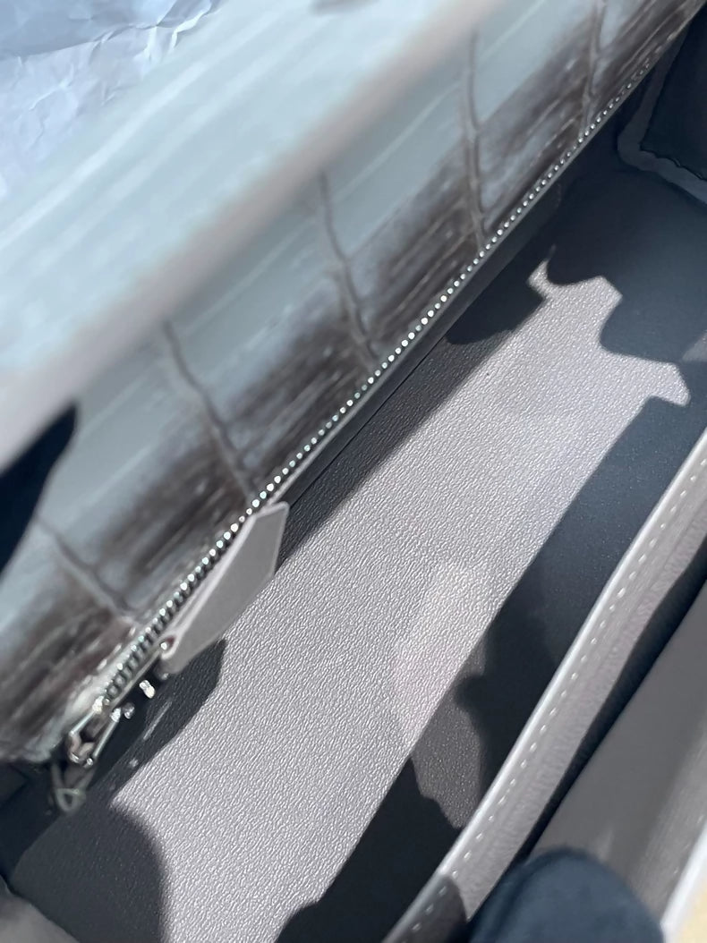 Hermes Kelly 25 Himalaya crocodile leather palladium hardware