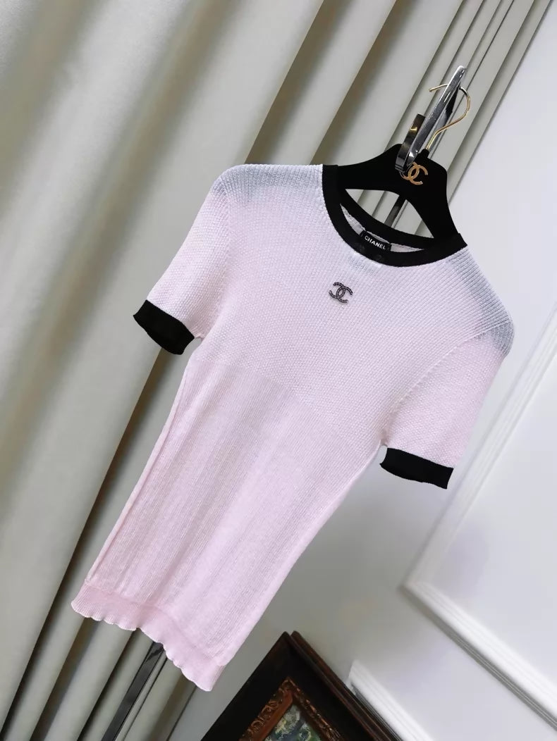 Chanel pink knit top
