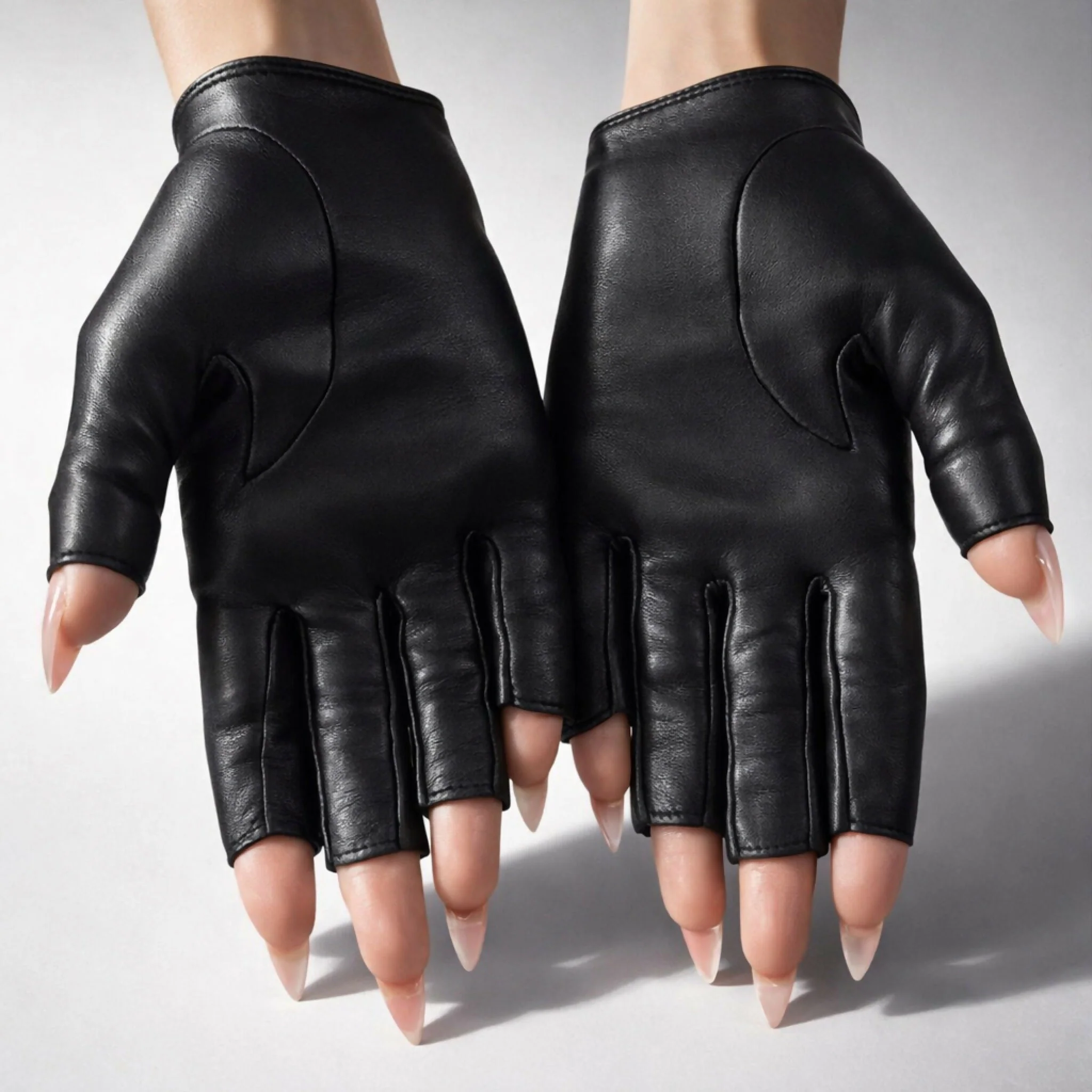 RARE Chanel 11A Paris Byzance Black Leather Jeweled Stone Gloves Size 7