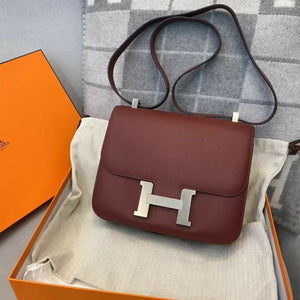 Hermes Constance 24 Bordeaux red Epsom leather palladium hardware