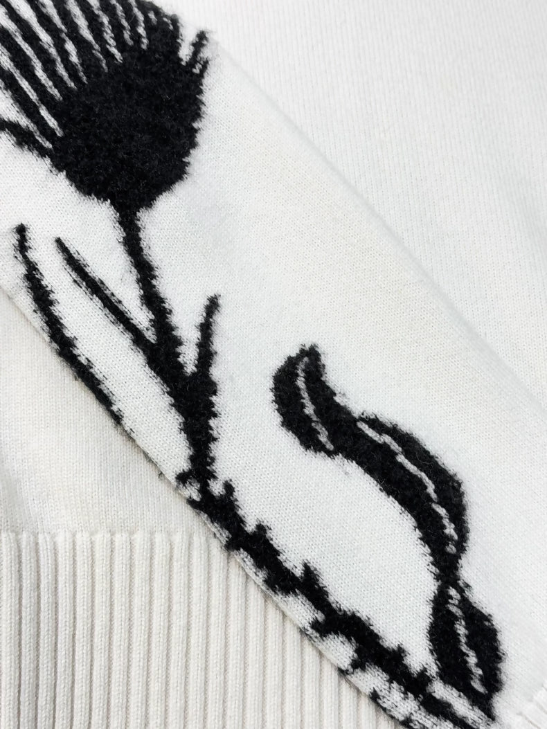 Chanel white  black sweater