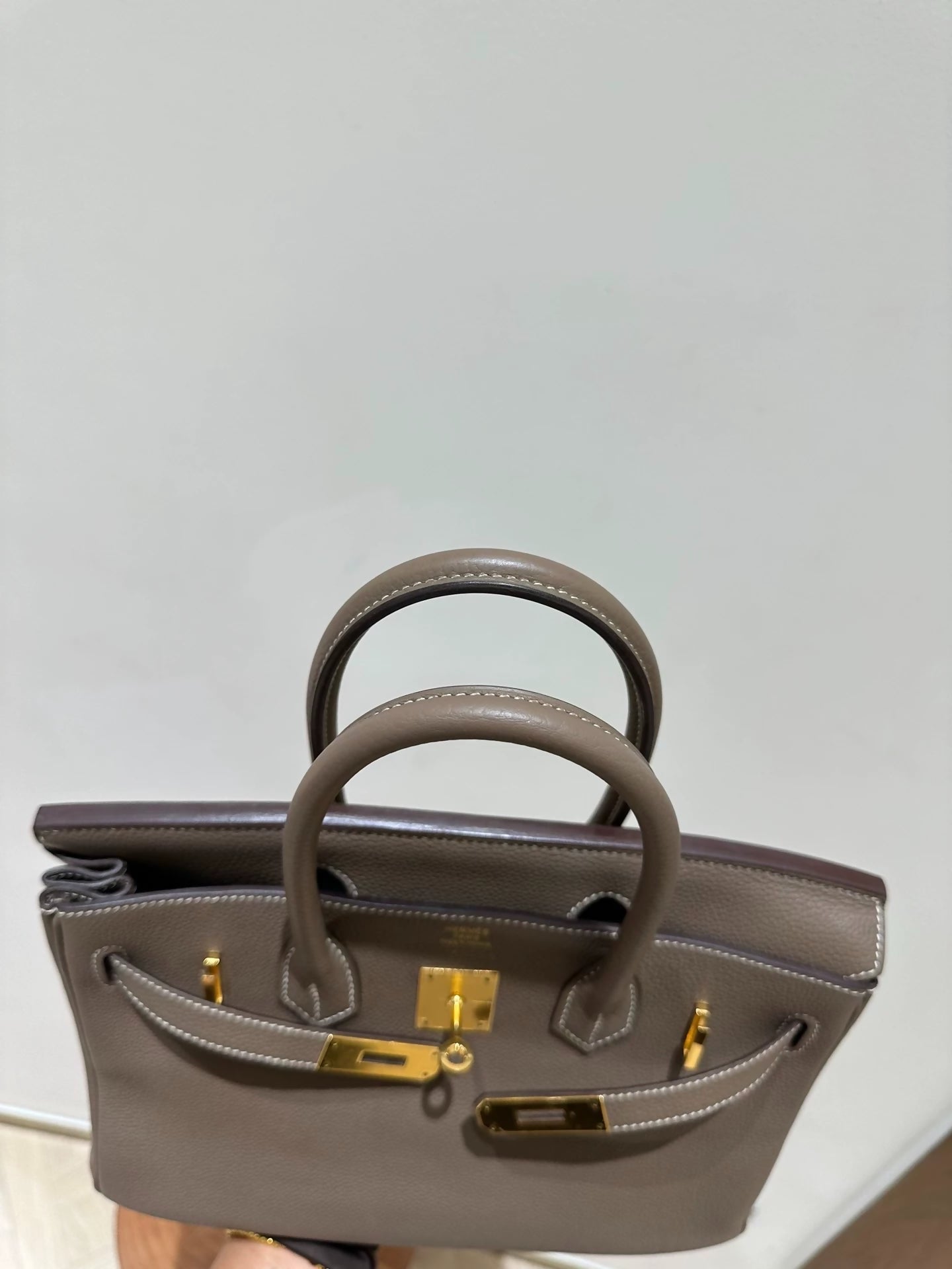 Hermes Birkin 30 Etoupe Togo Leather gold hardware