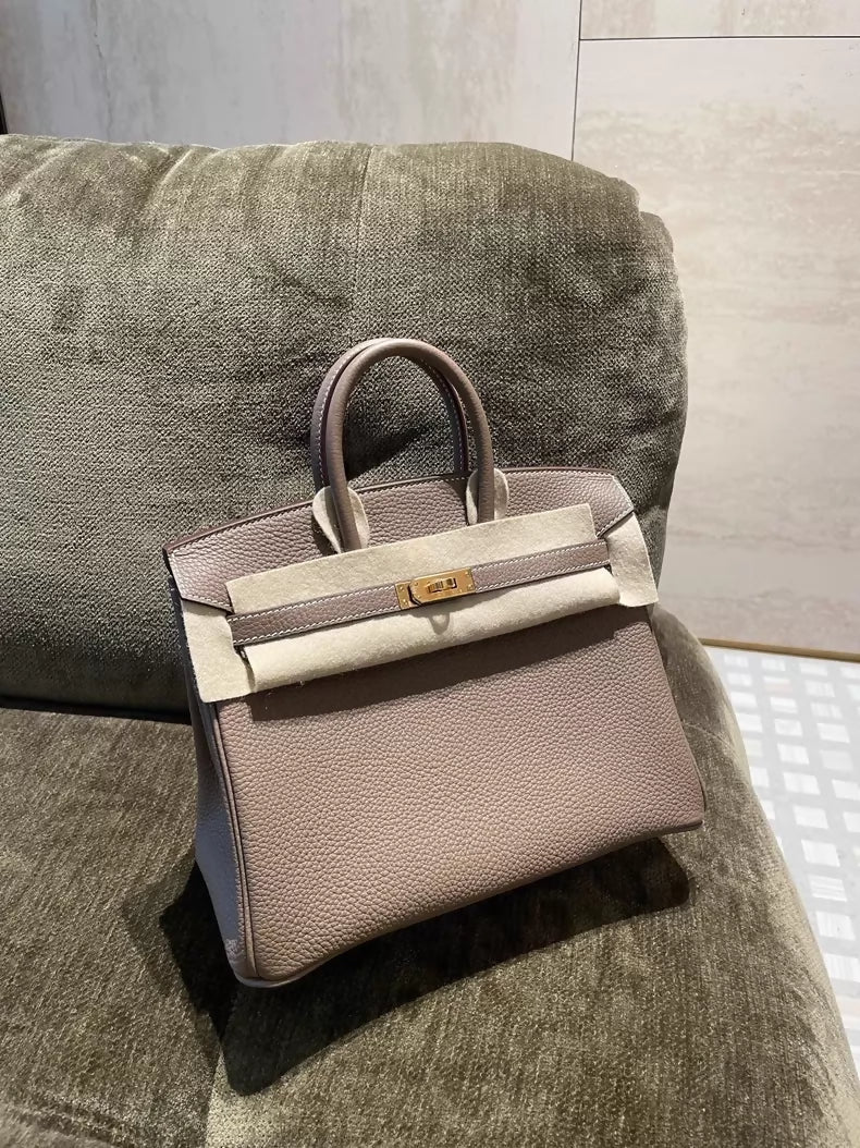Hermes Birkin 25 Gris Etoupe togo leather gold hardwrae