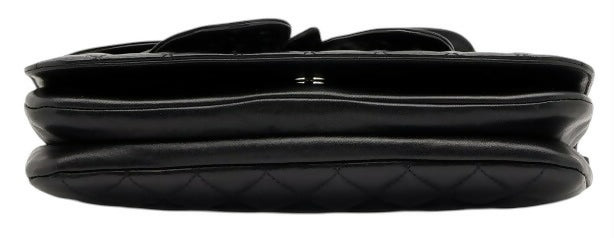 Rare Chanel 2011 Lambskin Black Butterfly Ornament Clutch Crossbody Flap Bag